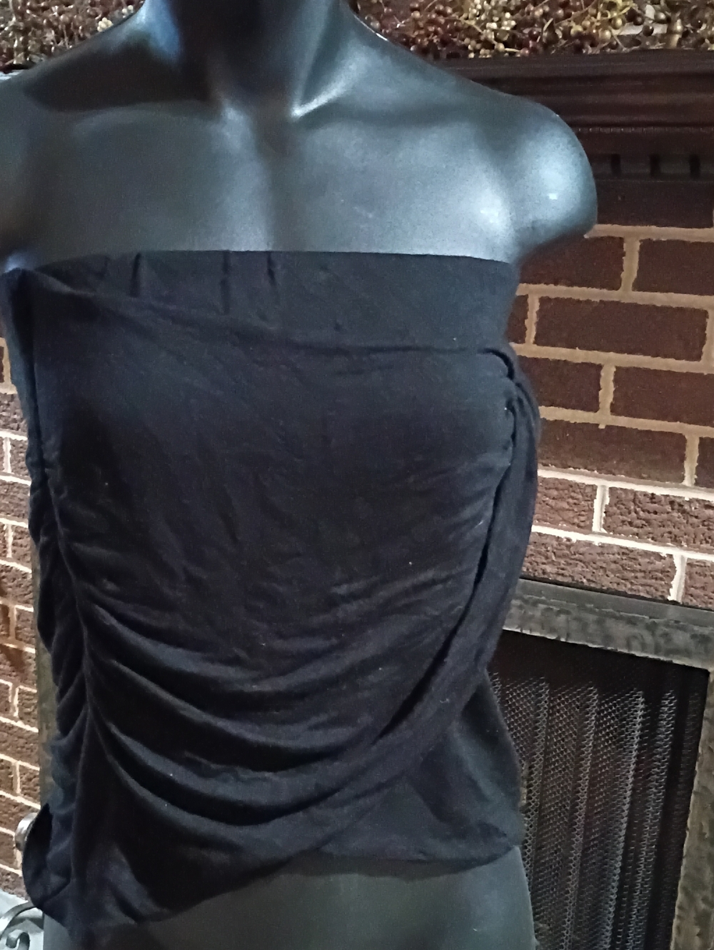 Free People Black Strapless Ruched Tube top